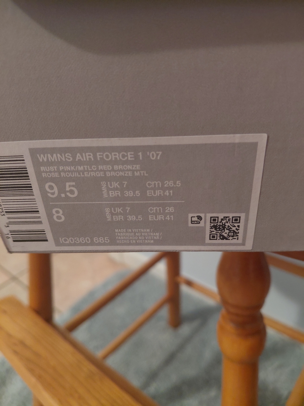 Brand New Nike Air Force 1 Low — White and Rose Gold Women’s Sneakers - Picture 6 of 6